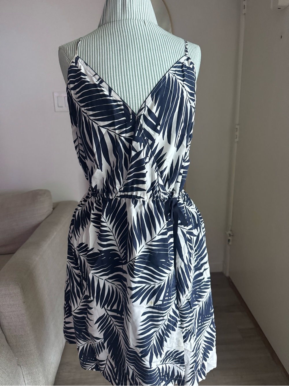 Juicy Couture Palm Print Faux Wrap Cami Dress M